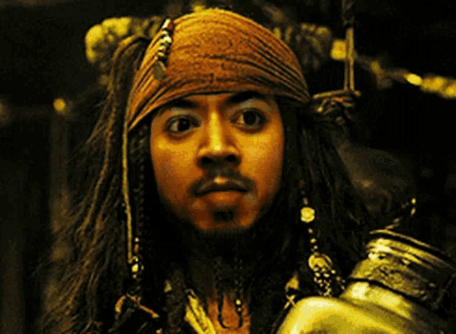 jack sparrow from pirates of the caribbean looks surprised