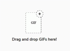 a computer screen that says drag and drop gifs here on the bottom