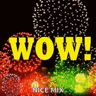 a colorful fireworks display with the words wow in the foreground
