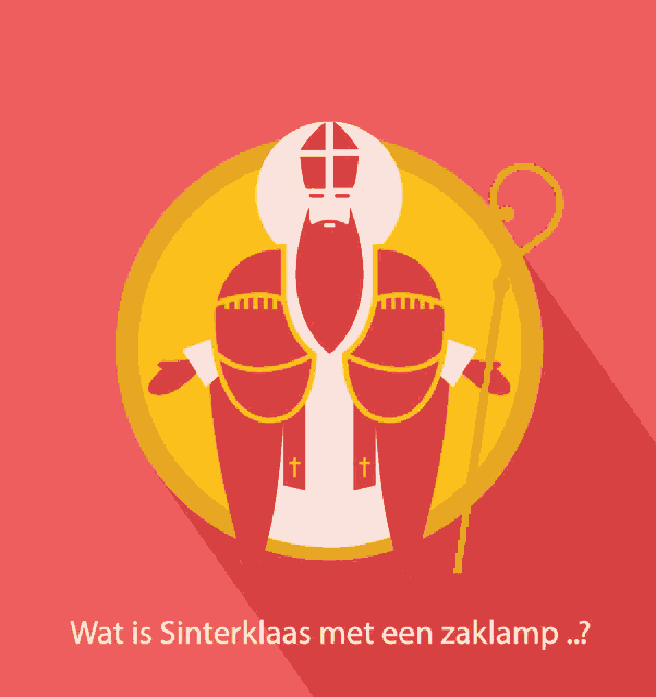 an illustration of a man with a beard and a cane with the words een schijnheilige below him