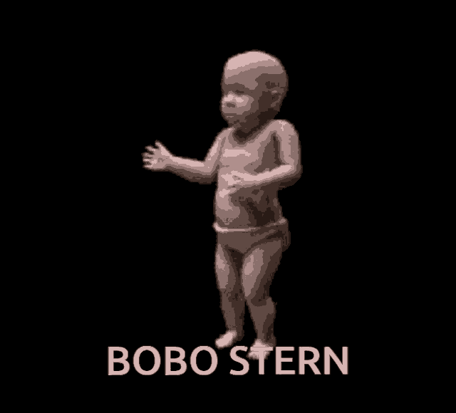 a baby is dancing with the words bobo stern behind it