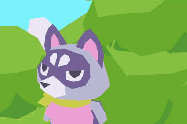 a cartoon drawing of a husky wearing a pink sweater and scarf