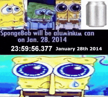 a picture of spongebob with the date january 28 2014