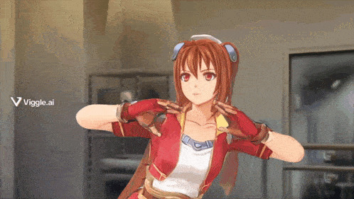 a girl in a video game with a viggle.ai logo in the corner