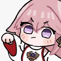 a cartoon of a girl with pink hair and purple eyes holding a red object .