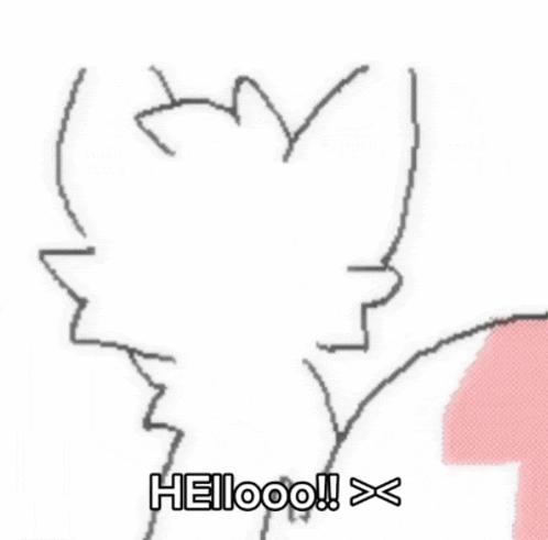 a pixel art drawing of a person with the words hellooo written below it