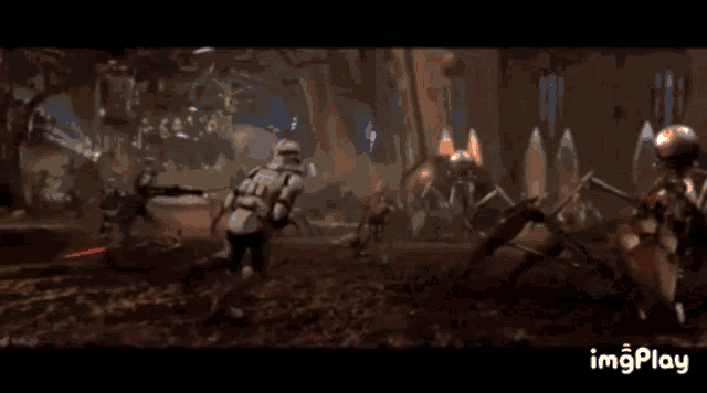 a video of a soldier fighting a giant spider with imgplay written at the bottom
