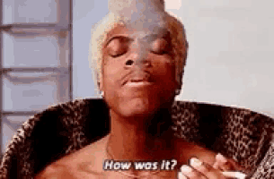 a man is smoking a cigarette and asking how was it ?