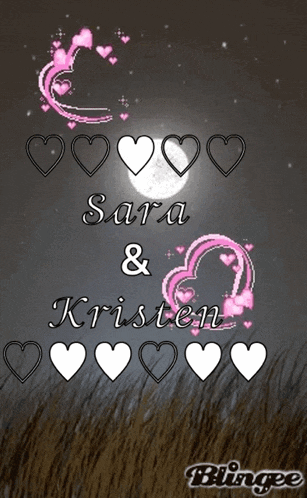 a blingee picture of sara and kristen