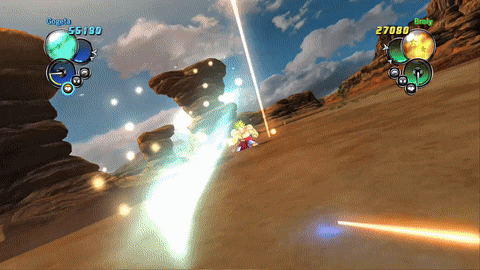 a screenshot of a video game shows a character with a score of 54190
