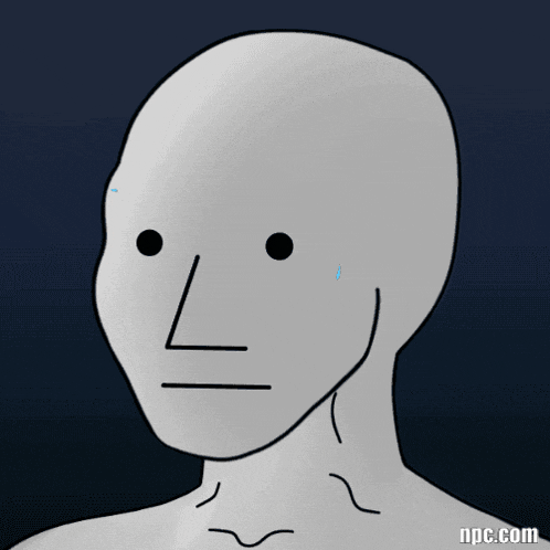 a cartoon drawing of a man 's face with a tear coming out of his eye