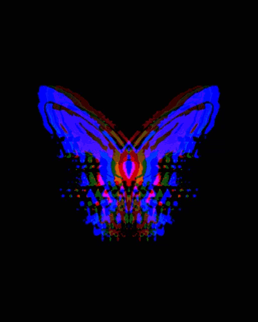 a colorful butterfly with a black background