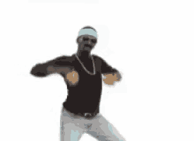 a man is dancing in front of a sign that says when it 's almost the weekend