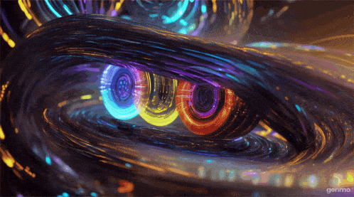 a computer generated image of a colorful swirl with the word genimo at the bottom