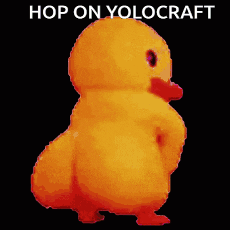 a picture of a stuffed animal with the words hop on yolocraft above it .