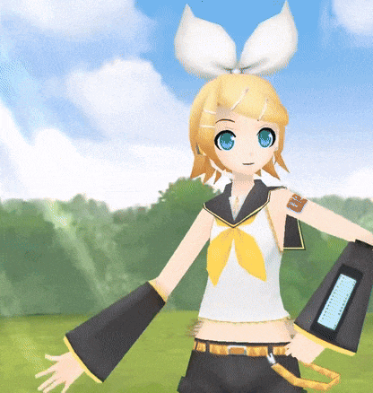 a girl with a bow in her hair is standing in a field with her arms outstretched
