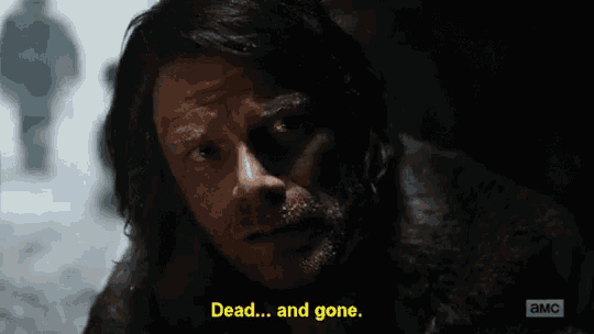 a man in a fur coat is saying dead and gone .