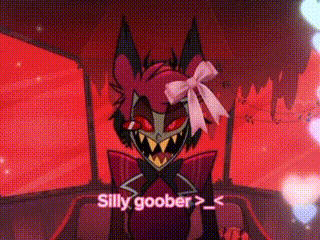 a cartoon character with a bow on his head and the words silly goober