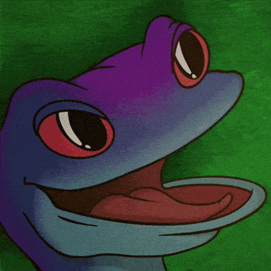 a cartoon of a frog with its mouth open
