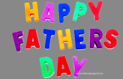 colorful letters spell out the words happy fathers day