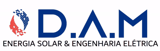 a logo for d.a.m energia solar and engenharia electrica