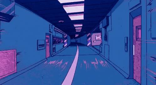 a cartoon drawing of a hallway with a sign that says target