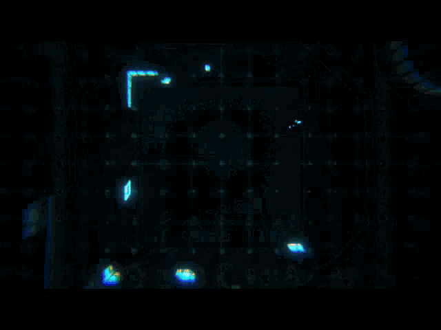 a blue background with a grid of squares and a lightning bolt coming out of it