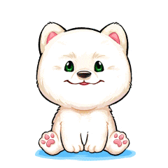 a cartoon of a polar bear laughing with the words " hahaha " behind it