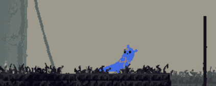 a pixel art drawing of a frog shooting a beam of lightning