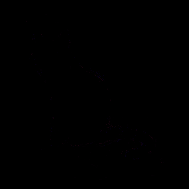 a black background with a purple cat and the words mumu011ii dekuje 2afollow 3