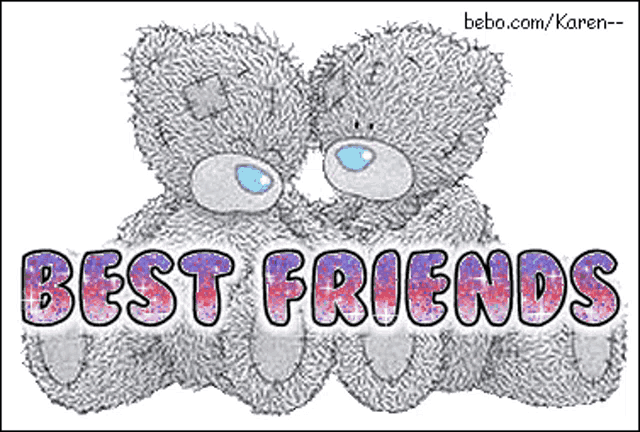 a picture of two teddy bears with the words " best friends "
