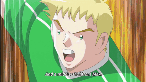 a cartoon of a man with the words and a middle shot from max