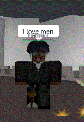 a cartoon character with a sign that says i love men on it