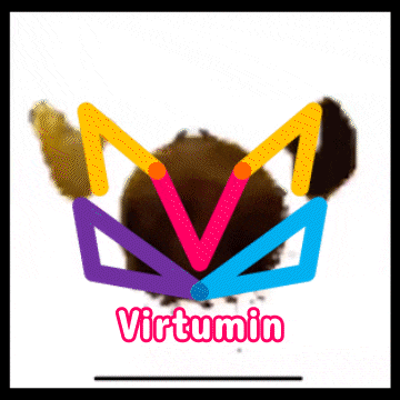 a colorful logo with the word virtumin underneath
