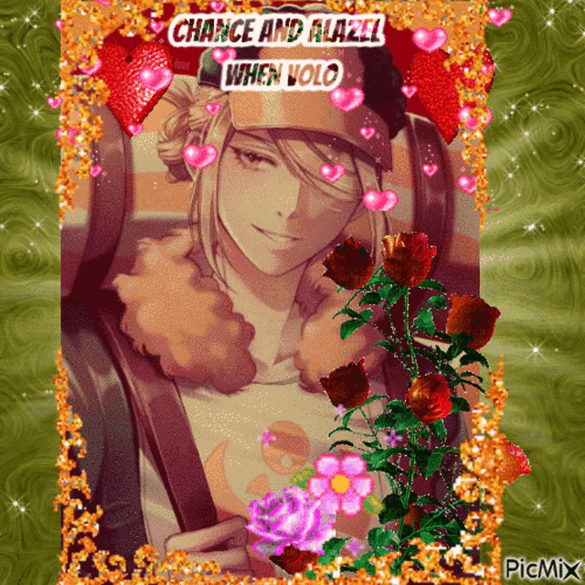 a picture of a girl with the words chance and blaze when volo written on it
