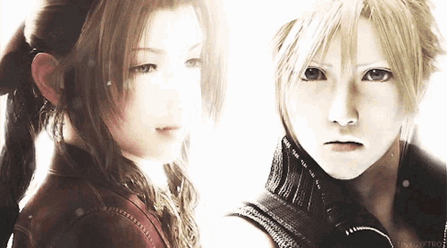 a girl and a boy are standing next to each other and their faces are visible