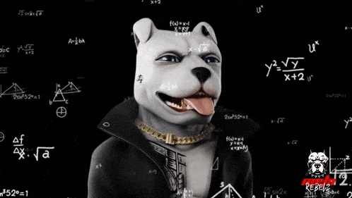 a poster of a dog with the words this dog always has a plan