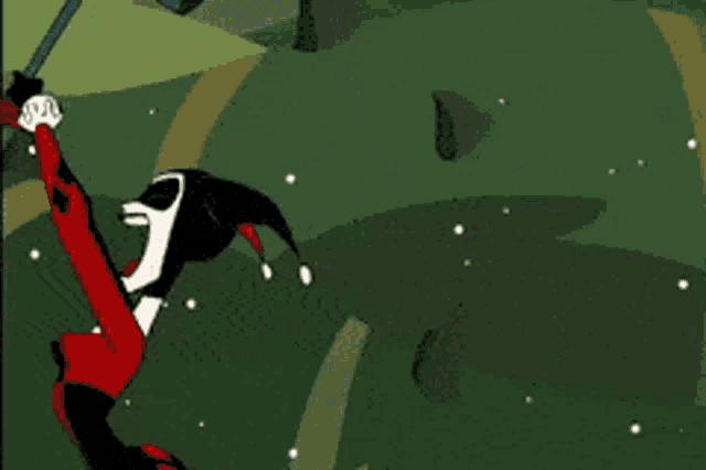 harley quinn and poison ivy fighting with a hammer