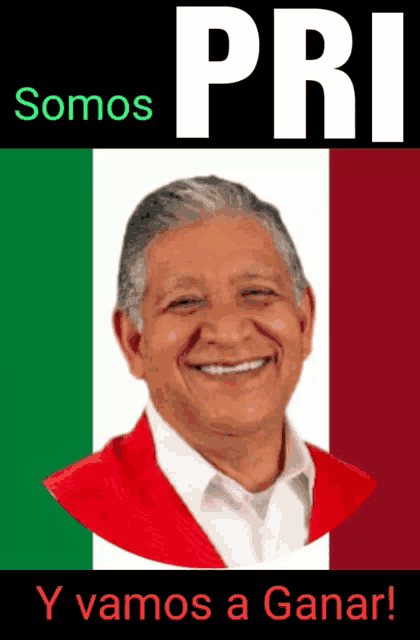 a man is smiling on a poster that says somos pri