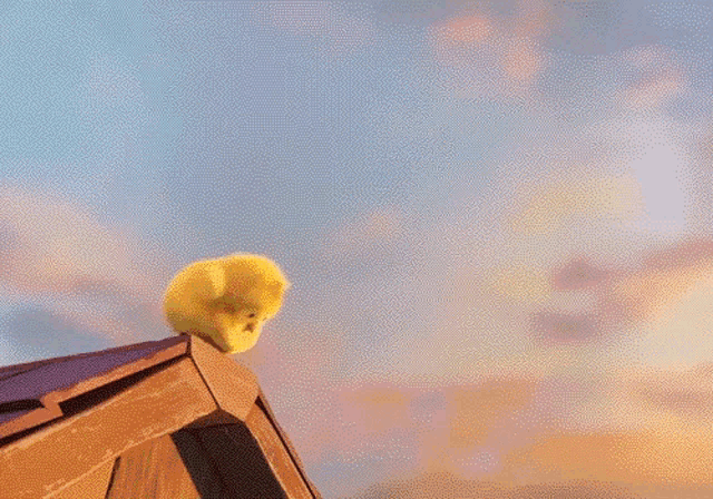 a cartoon bird is flying through the air