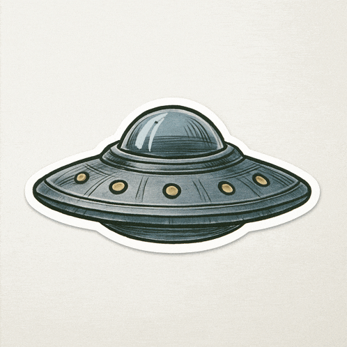 a drawing of an ufo with a dome on top