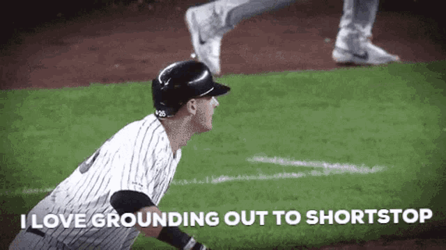 a baseball player says i love grounding out to shortstop .