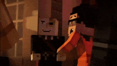 a minecraft character is standing in front of a framed picture