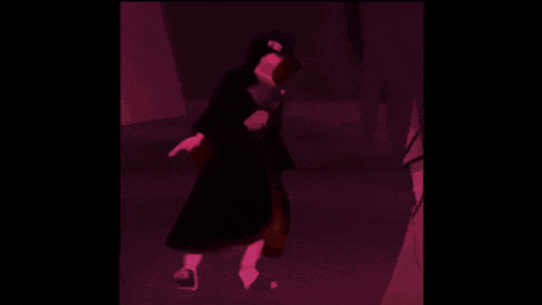 a drawing of a person in a dark room with a red head