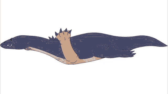 a cartoon drawing of a lizard laying down