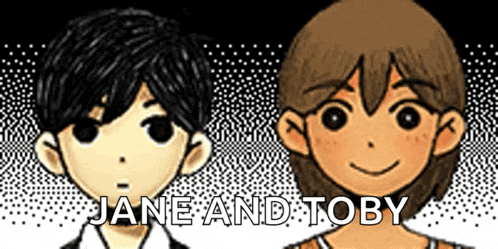 a couple of cartoon characters with the words jane and toby on the bottom