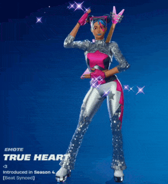 a video game character named true heart is dancing