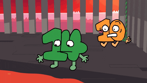 a cartoon drawing of a number 19 and a number 19