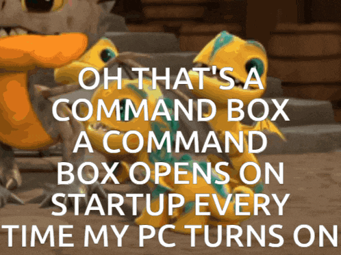 a command box opens on startup every time your pc turns on