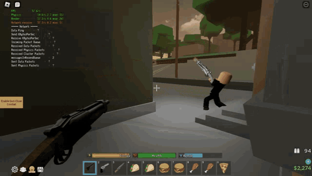 a screenshot of a video game shows a person with a gun